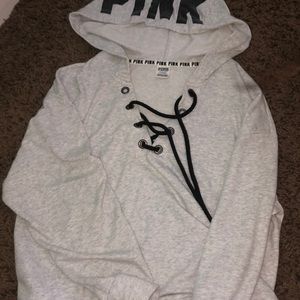 pink hoodie